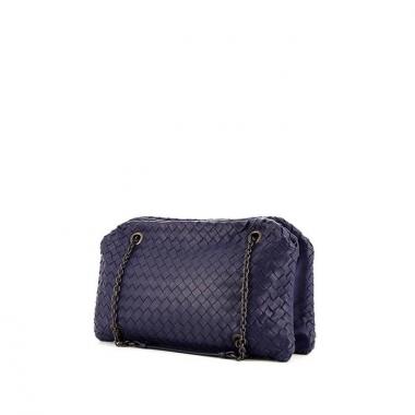 Bottega Veneta Duo handbag in blue intrecciato leather