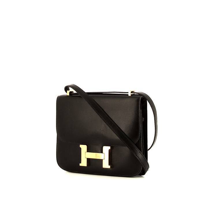 Hermes Constance mini handbag in black box leather - 00pp
