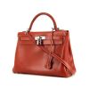 Hermes Kelly 32 cm handbag in rust-coloured box leather - 00pp thumbnail