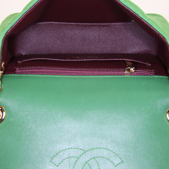 Borsa a tracolla Chanel Chic With Me in jersey verde - Detail D2