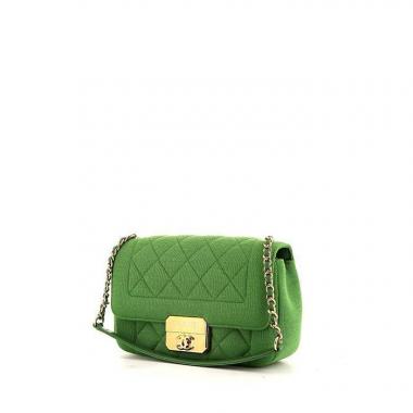 Borsa a tracolla Chanel Chic With Me in jersey verde