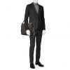 Louis Vuitton Bastille shoulder bag in damier graphite canvas and black leather - Detail D1 thumbnail