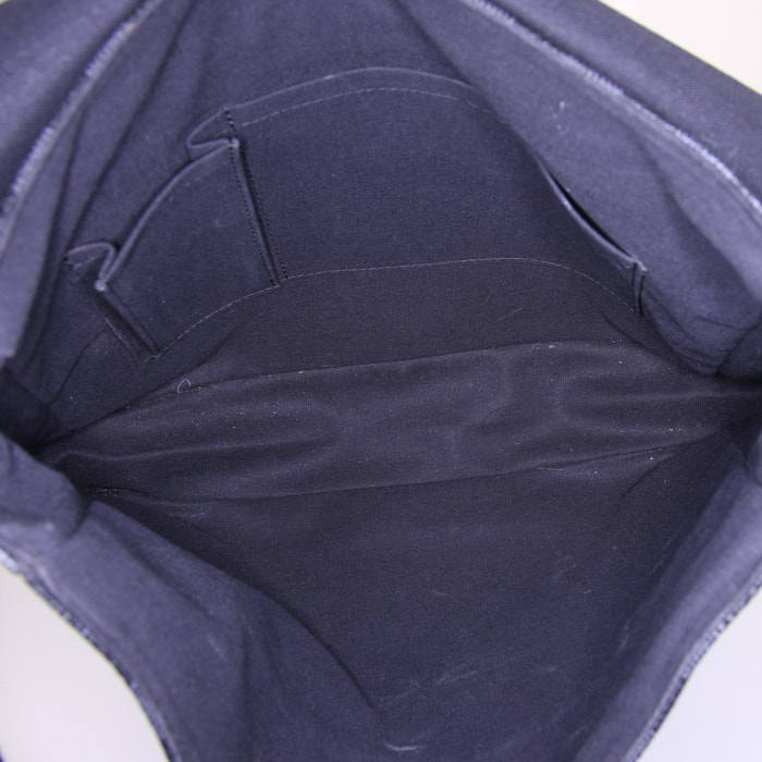 Bolso bandolera Louis Vuitton Bastille en lona a cuadros y cuero negro - Detail D2