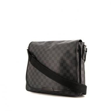 Borsa a tracolla Louis Vuitton Bastille in tela a scacchi e pelle nera