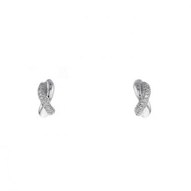 Pendientes Poiray Tresse en oro blanco y diamantes Pendientes Poiray Tresse en oro blanco y diamantes