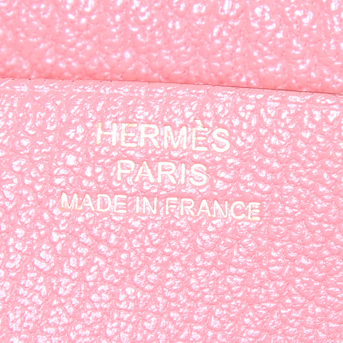 Hermès Béarn wallet in pink goat - Detail D3