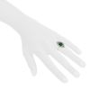Vintage 1990's ring in white gold,  emerald and diamonds - Detail D1 thumbnail