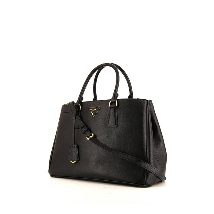 Prada Large Saffiano Leather Galleria Bag Black. In An Excellent