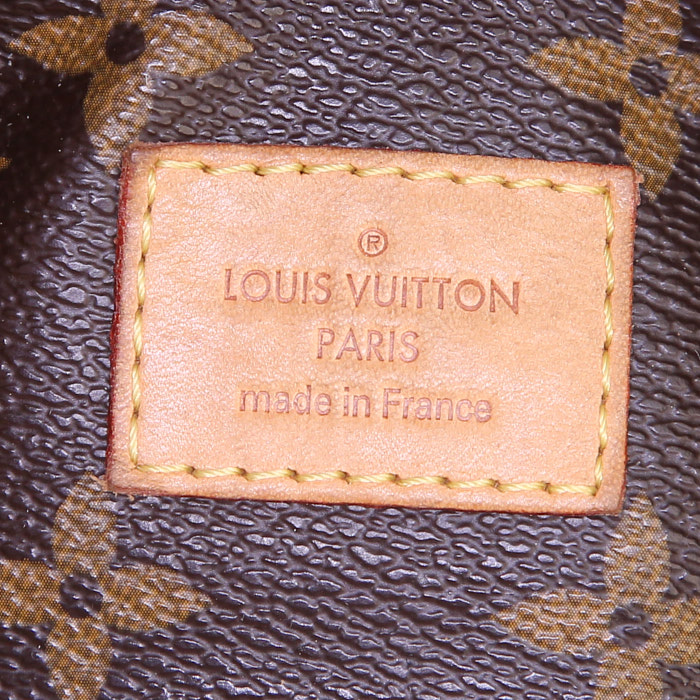 Borsa Louis Vuitton Sully in tela monogram marrone e pelle naturale - Detail D3