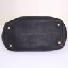 Salvatore Ferragamo Gancini handbag in black grained leather - Detail D4 thumbnail
