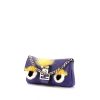 Fendi Mini Baguette mini shoulder bag in purple leather and yellow furr - 00pp thumbnail
