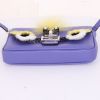 Fendi Mini Baguette mini shoulder bag in purple leather and yellow furr - Detail D4 thumbnail