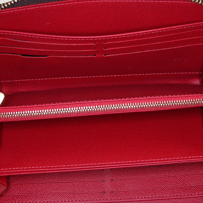 Portafogli Louis Vuitton Zippy in tela monogram cerata marrone con motivo - Detail D2