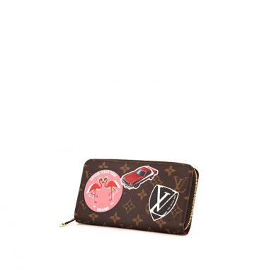 Portefeuille Louis Vuitton Zippy en toile monogram enduite marron