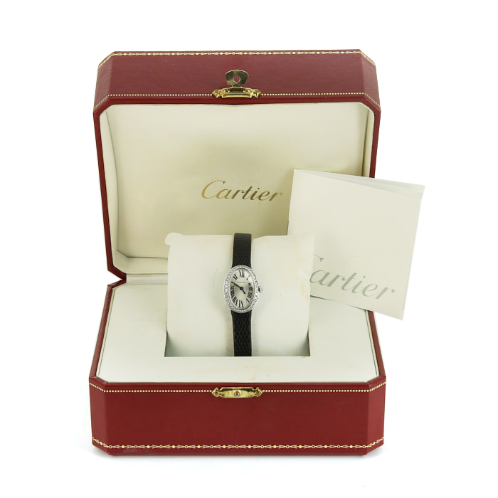 Montre Cartier Baignoire Joaillerie en or blanc Ref :  3098 Vers  2010 - Detail D2