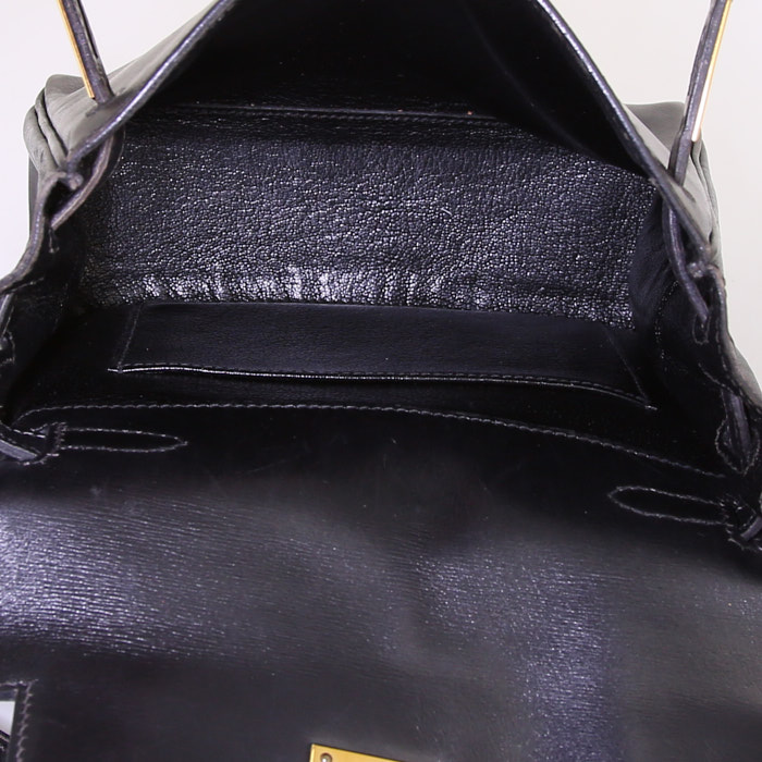 Mochila Hermès Mini Kelly Backpack en cuero box negro - Detail D2
