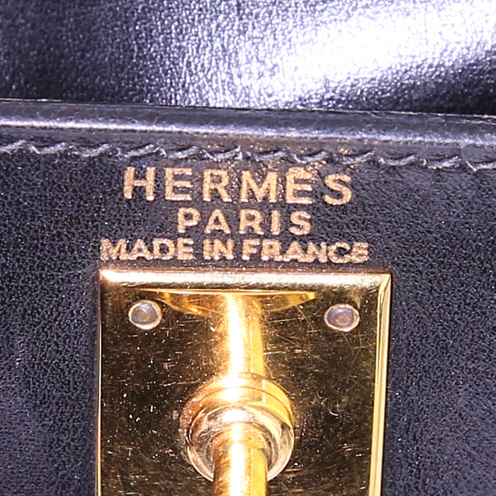 Sac à dos Hermès Mini Kelly Backpack en cuir box noir - Detail D3
