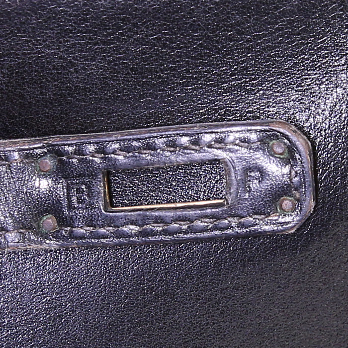 Zaino Hermès Mini Kelly Backpack in pelle box nera - Detail D4