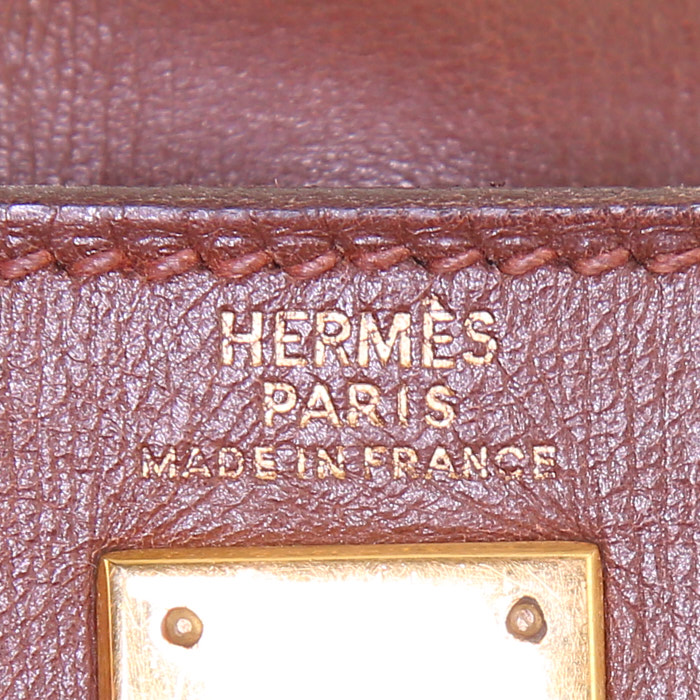 Sac à dos Hermès Mini Kelly Backpack en cuir box marron - Detail D3