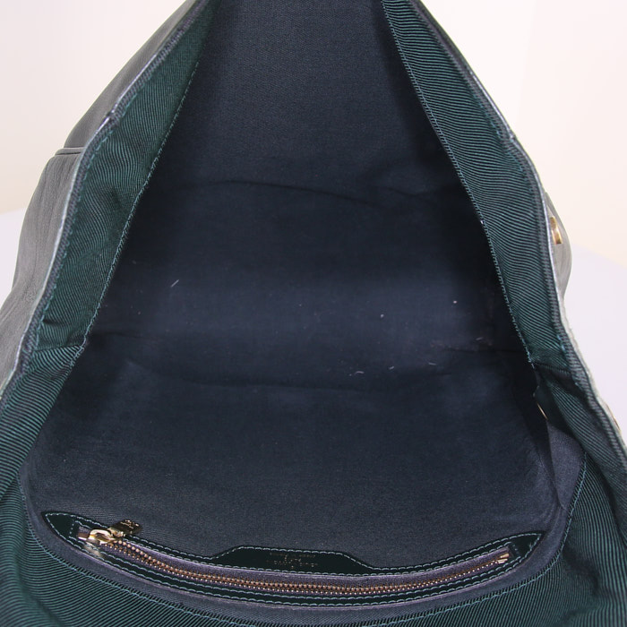 Zaino Louis Vuitton in pelle taiga verde scuro - Detail D2