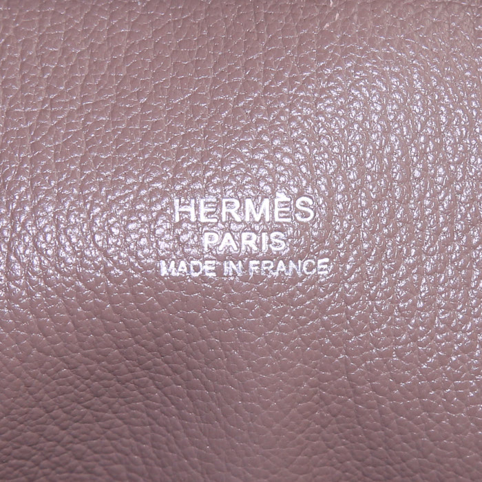 Sac à main Hermes Plume en cuir epsom étoupe - Detail D3