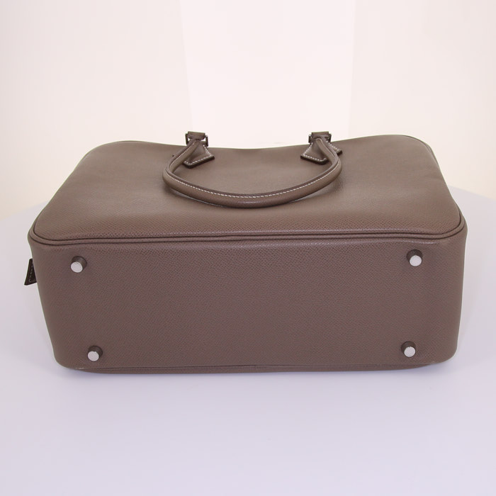 Borsa Hermes Plume in pelle Epsom etoupe - Detail D4