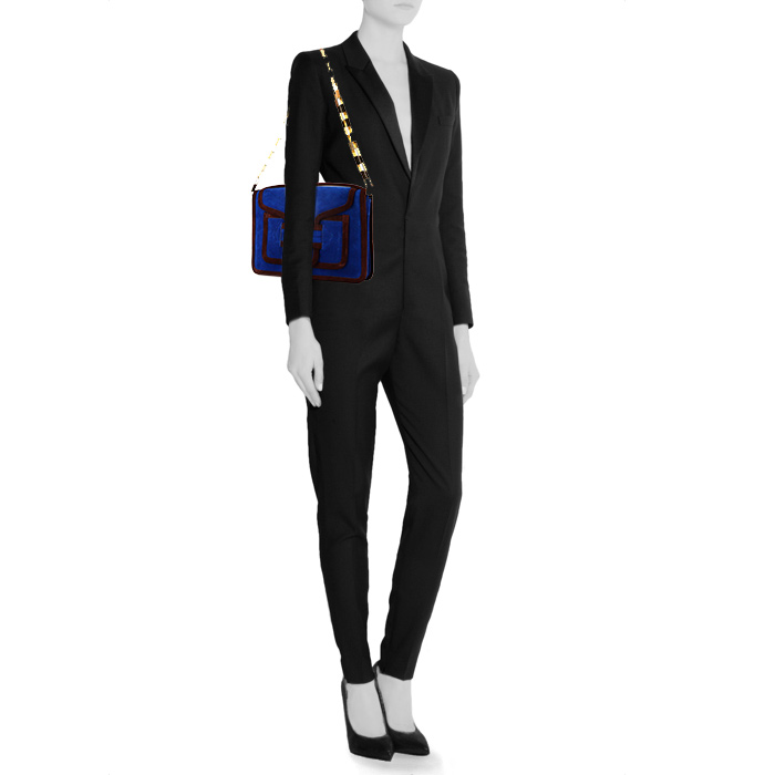 Borsa Pierre Hardy in camoscio blu e marrone - Detail D1