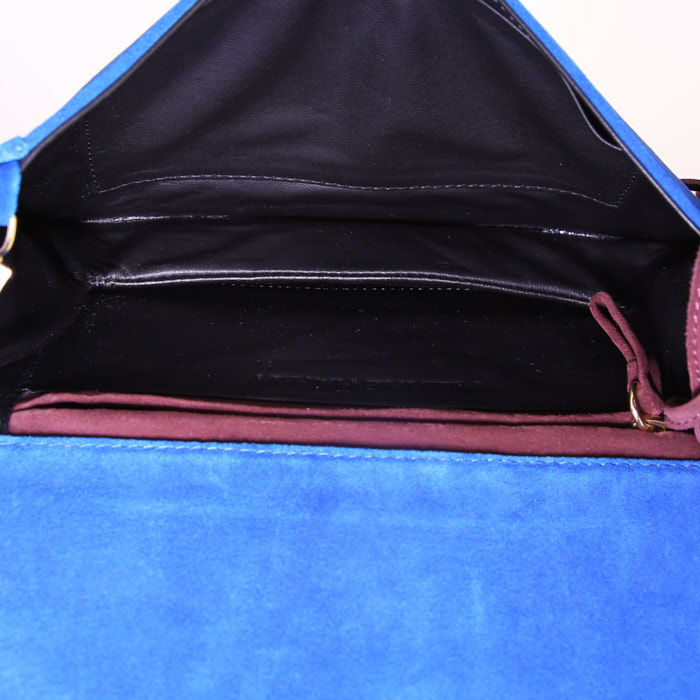 Sac à main Pierre Hardy en daim bleu et marron - Detail D2