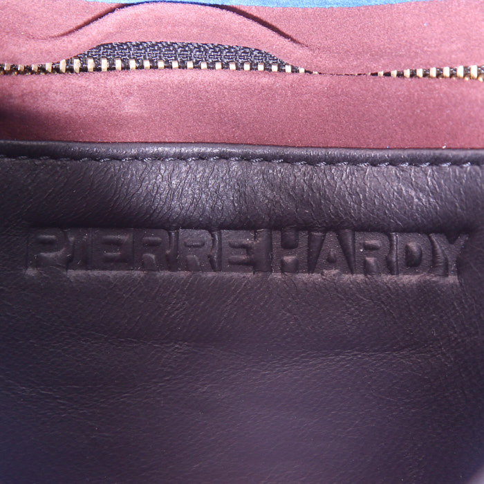Pierre Hardy handbag in blue and brown suede - Detail D3