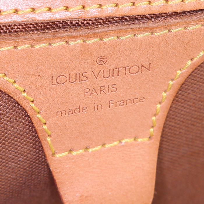 Sac à dos Louis Vuitton Ellipse en toile monogram marron et cuir naturel - Detail D3