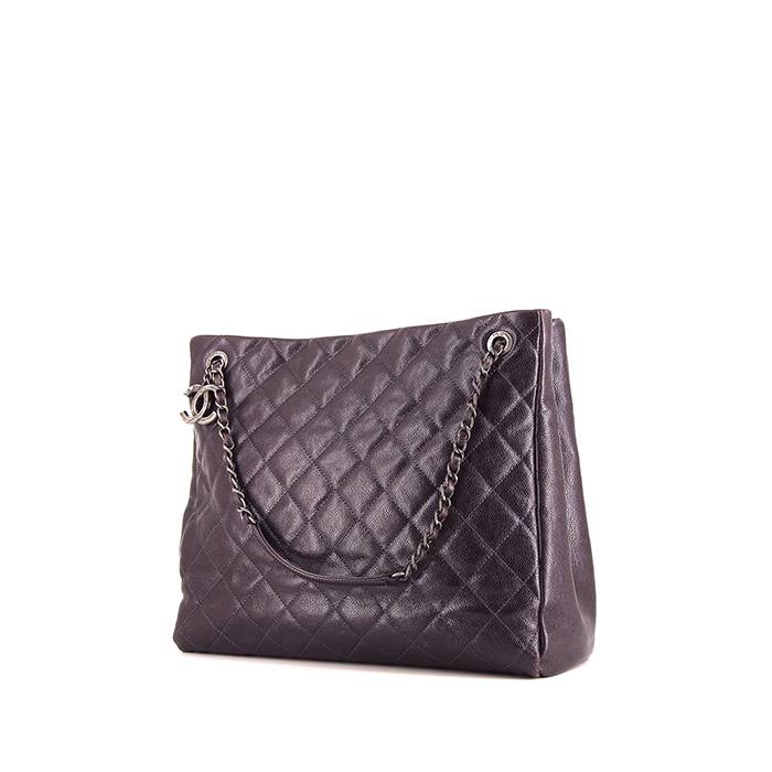 Chanel pre-owned purple 2009-2010 Maxi canvas Classic Single Flap silver  hardware shoulder bag