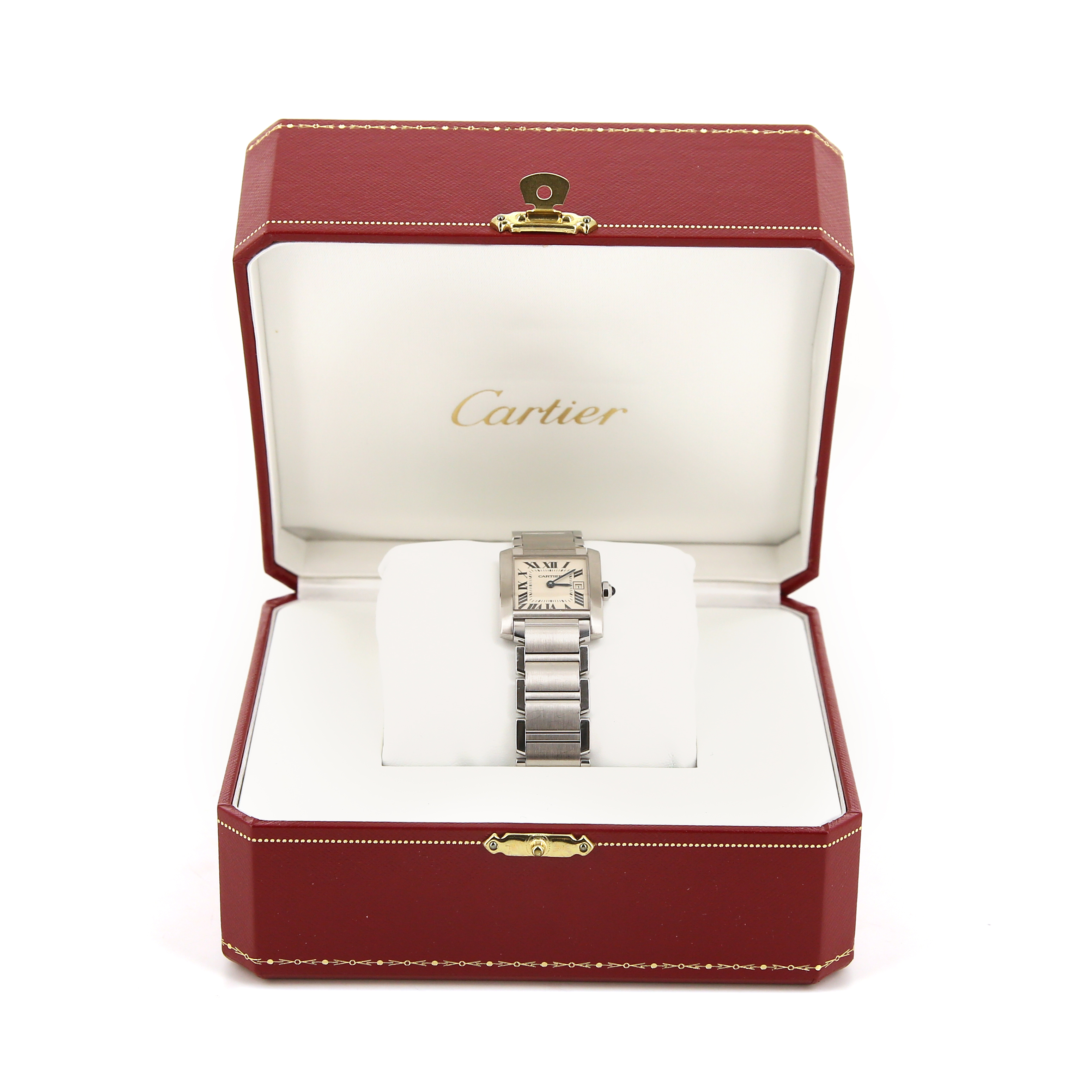 Orologio Cartier Tank Française in acciaio Ref :  2465 Circa  2000 - Detail D2