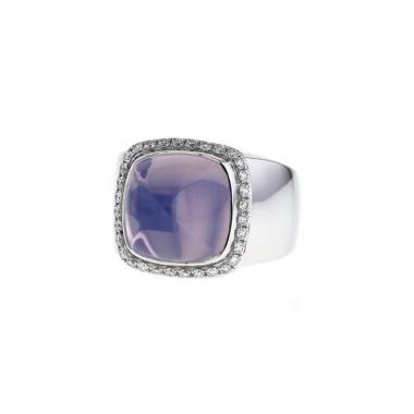 Fred Pain de Sucre medium model ring in white gold,  moonstone and diamonds