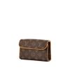 Bolsito de mano Louis Vuitton Florentine en lona Monogram marrón y cuero natural - 00pp thumbnail