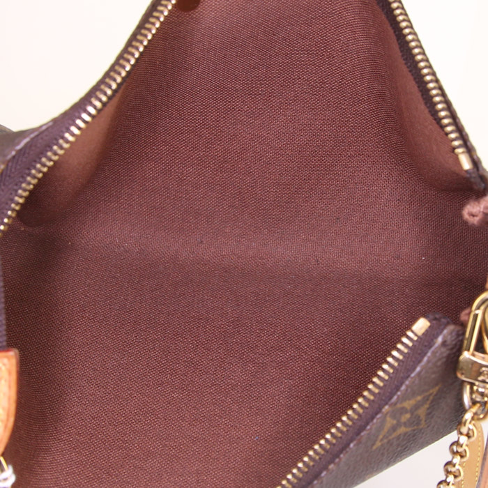 Louis Vuitton Eva shoulder bag in brown monogram canvas and natural leather - Detail D3