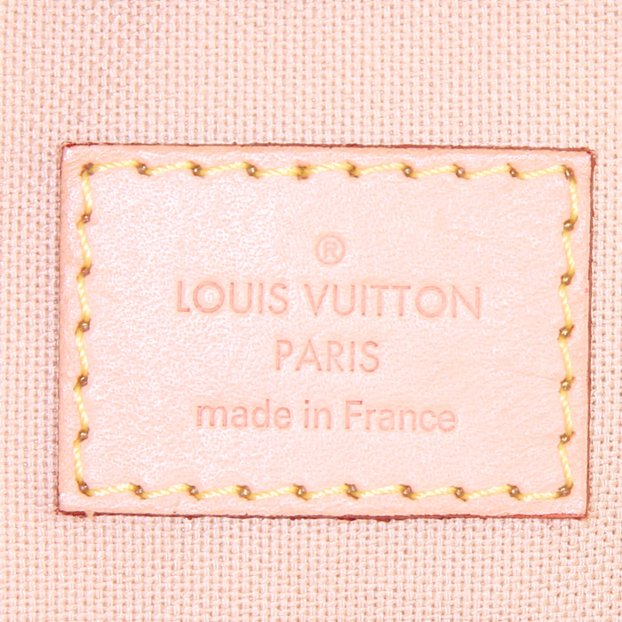 Bolso bandolera Louis Vuitton Siracusa en lona a cuadros azul celeste y cuero natural - Detail D3