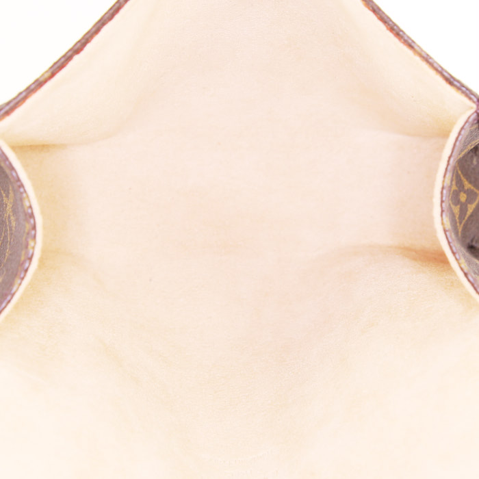 Bolsito-cinturón Louis Vuitton Florentine en lona Monogram marrón y cuero natural - Detail D2