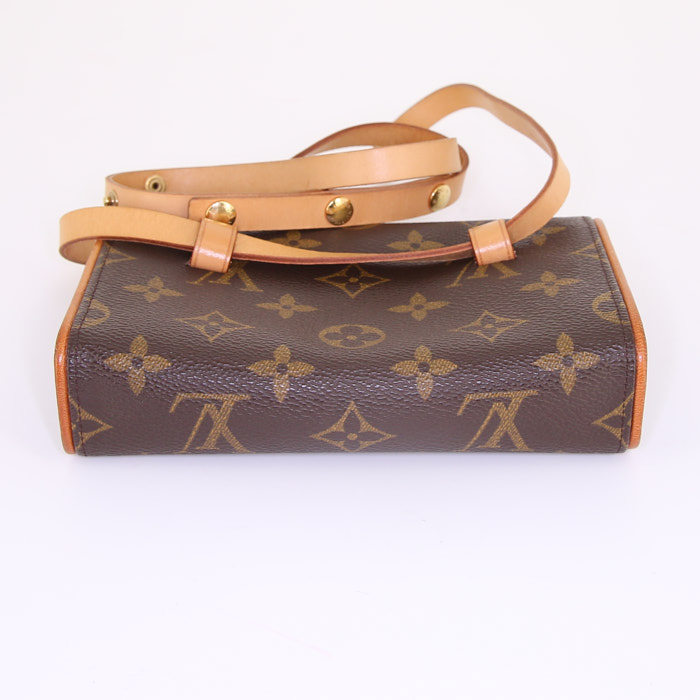 Louis Vuitton Florentine clutch-belt in brown monogram canvas and natural leather - Detail D4