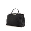 Fendi Peekaboo handbag in grey whool and brown leather - 00pp thumbnail