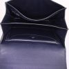 Borsa da spalla o a mano Hermès 2002 in tela beige e pelle box blu marino - Detail D2 thumbnail