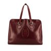 Cartier Vintage bag worn on the shoulder or carried in the hand in burgundy leather - 360 thumbnail