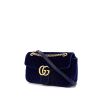 Gucci GG Marmont shoulder bag in blue quilted velvet - 00pp thumbnail