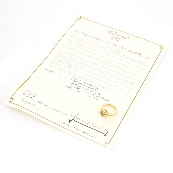 Bague Chopard Happy Diamonds en or jaune et diamants - Detail D2