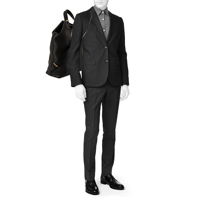 Gucci backpack in black grained leather - Detail D1