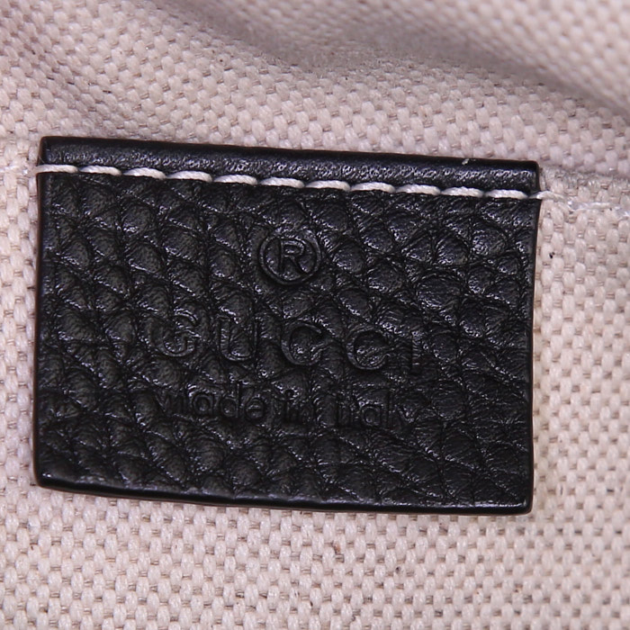 Zaino Gucci in pelle martellata nera con motivo - Detail D3