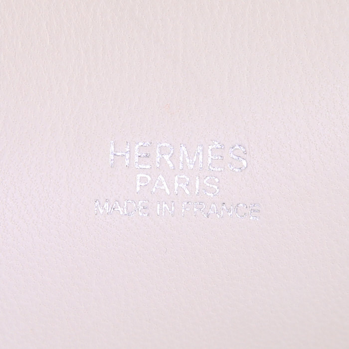 Borsa Hermes Bolide in pelle togo bianca e tela bianca - Detail D4