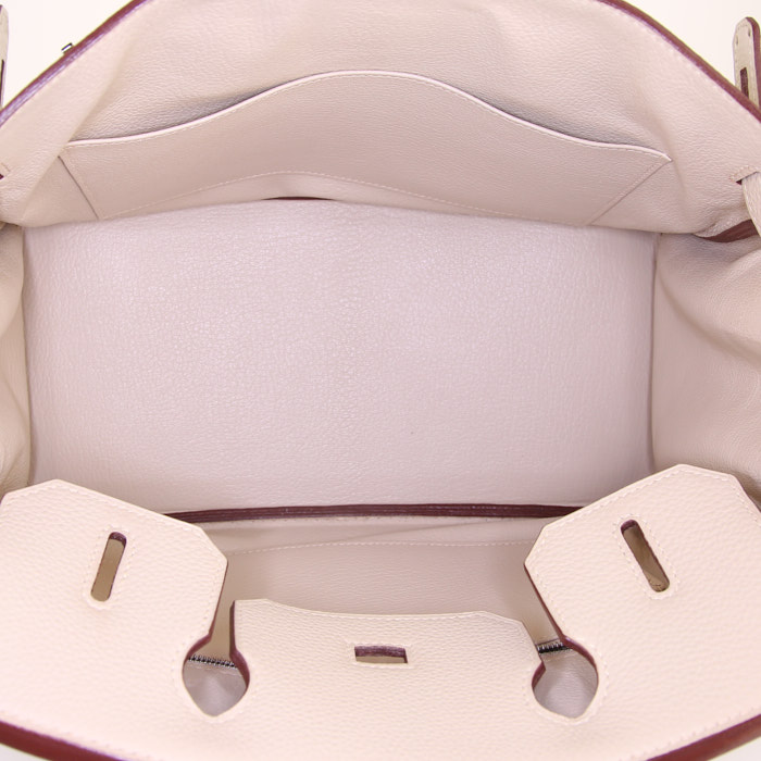 Bolso de mano Hermes Birkin 30 cm en cuero togo Parchemin - Detail D2