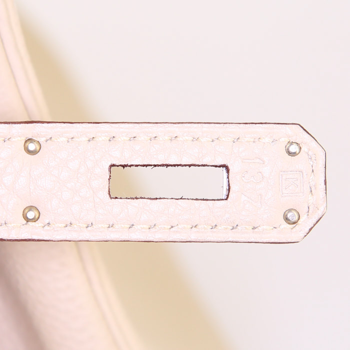 Borsa Hermes Birkin 30 cm in pelle togo Parchemin - Detail D4
