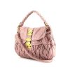 Miu Miu Coffer shoulder bag in pink quilted leather - 00pp thumbnail