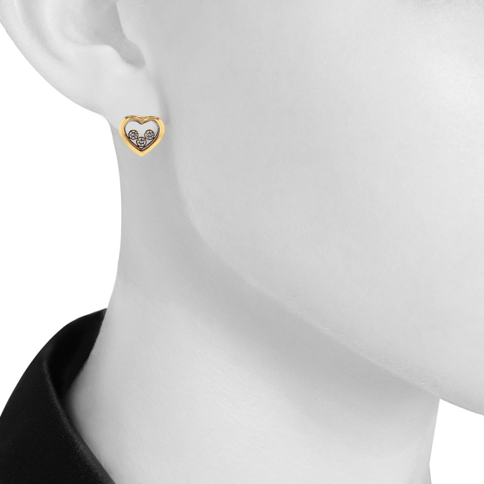 Paire de boucles d'oreilles Chopard Happy Diamonds en or jaune et diamants